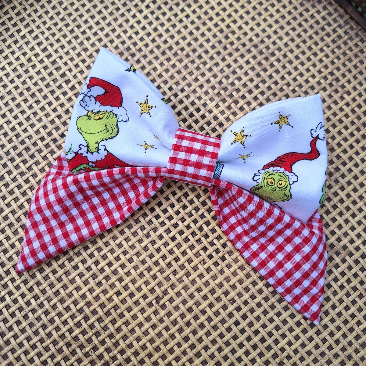 The Grinchmas Gingham Sailor Bow