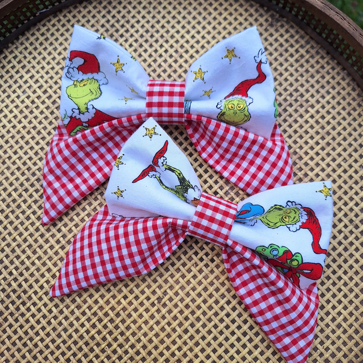 The Grinchmas Gingham Sailor Bow