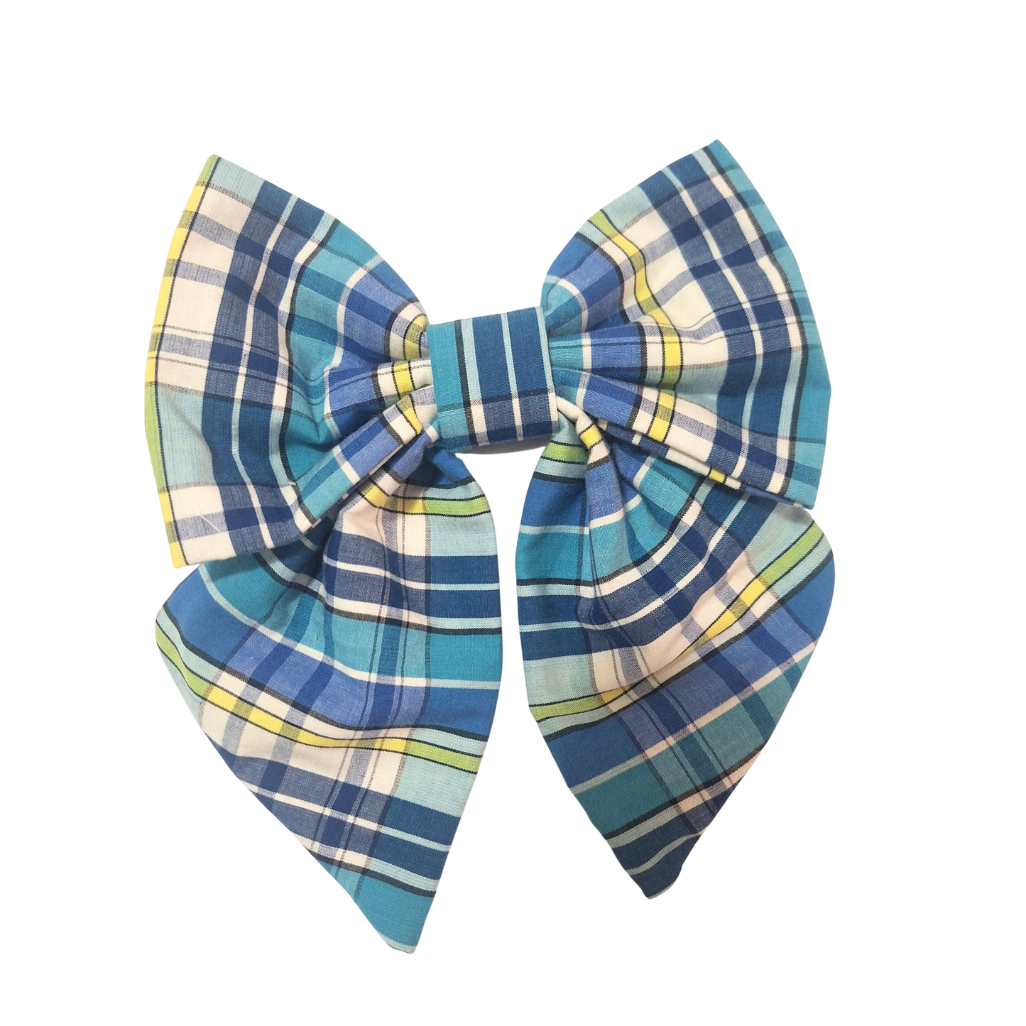 Sky Plaid Bow