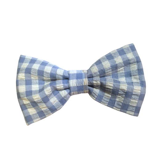 Powder-Blue Check Bow