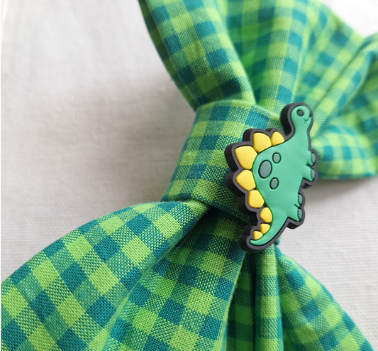 Prehistoric Plaid Sailor Bow