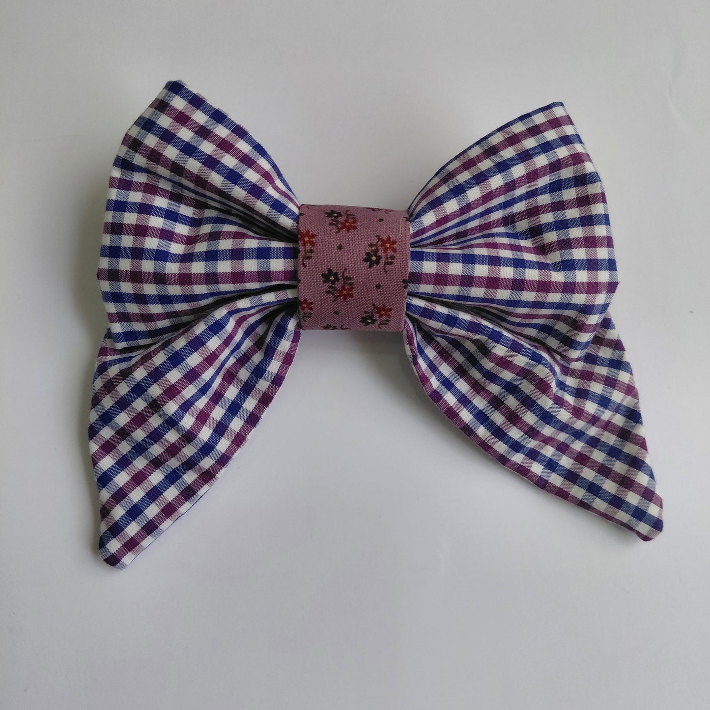 Blackberry Gingham Sailor Bow