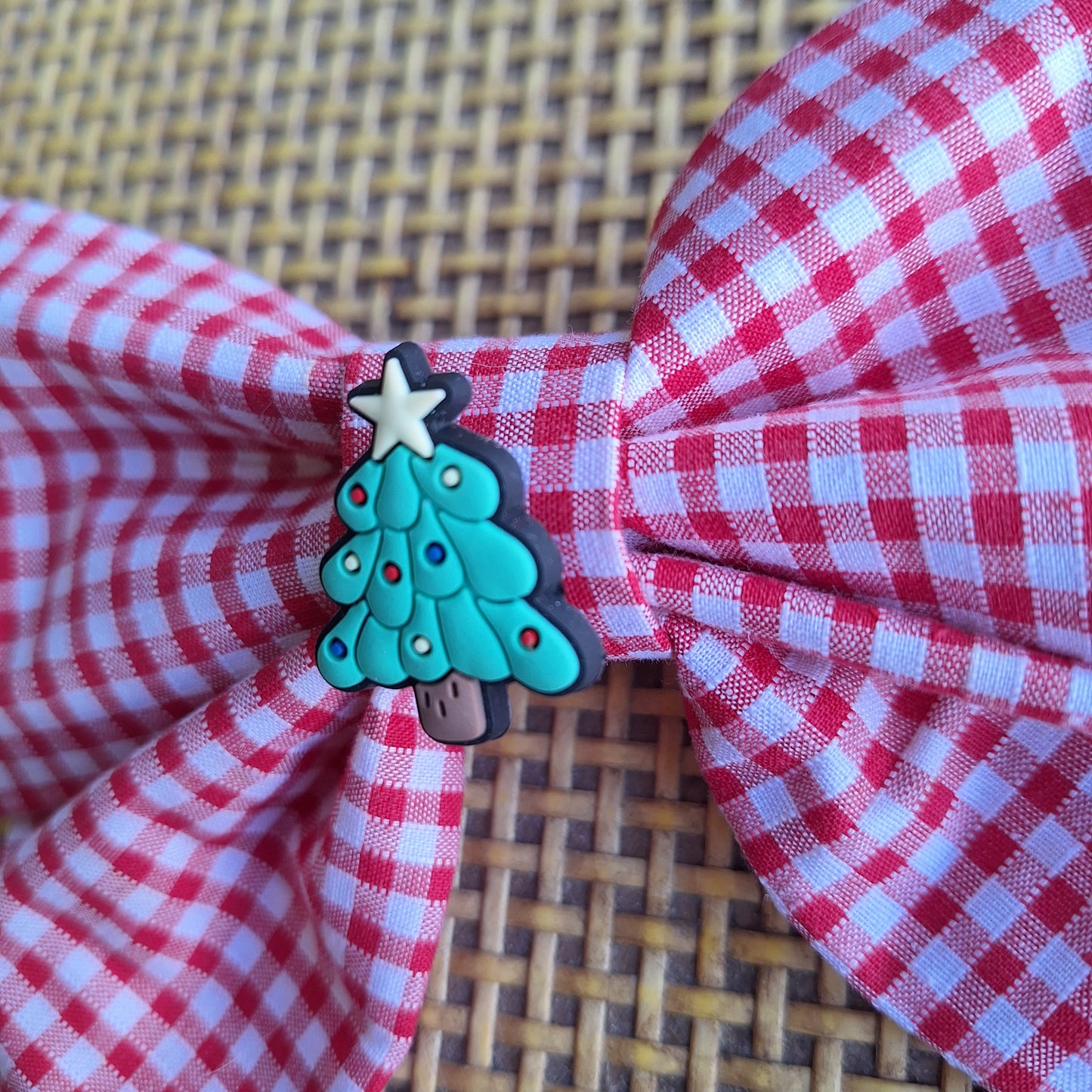 Christmas Tree Gingham Bow