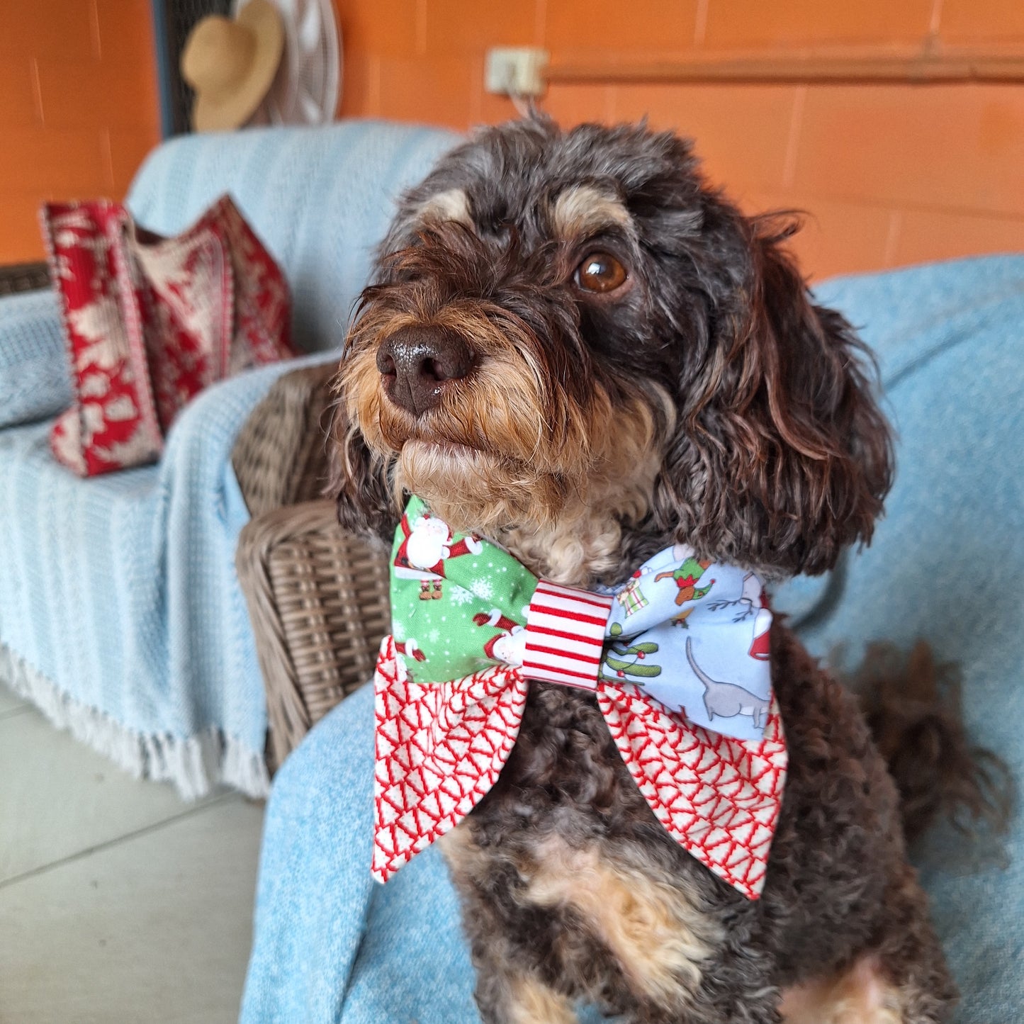 Santa Patchwork Sailor Bow