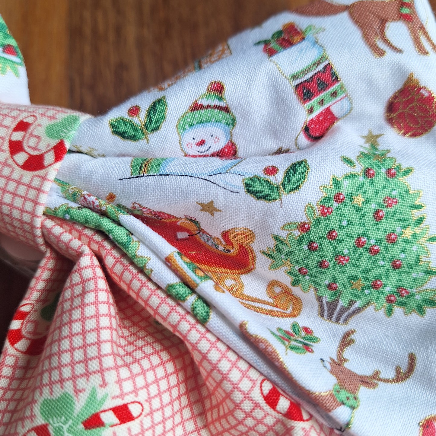 Candy Cane Christmas Sailor Bow