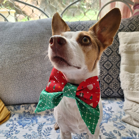 Red and Green Christmas Delight Bow
