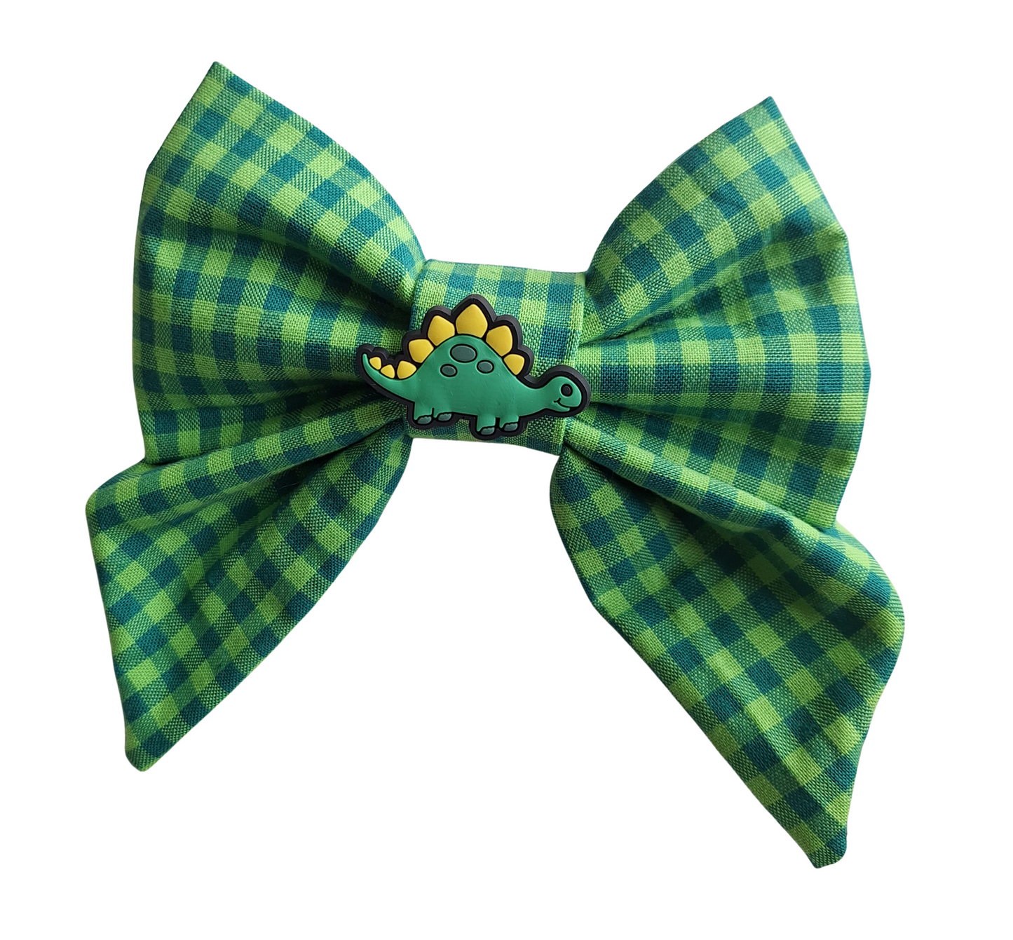Prehistoric Plaid Sailor Bow