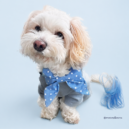 Sky Blue Polka Dots Sailor Bow