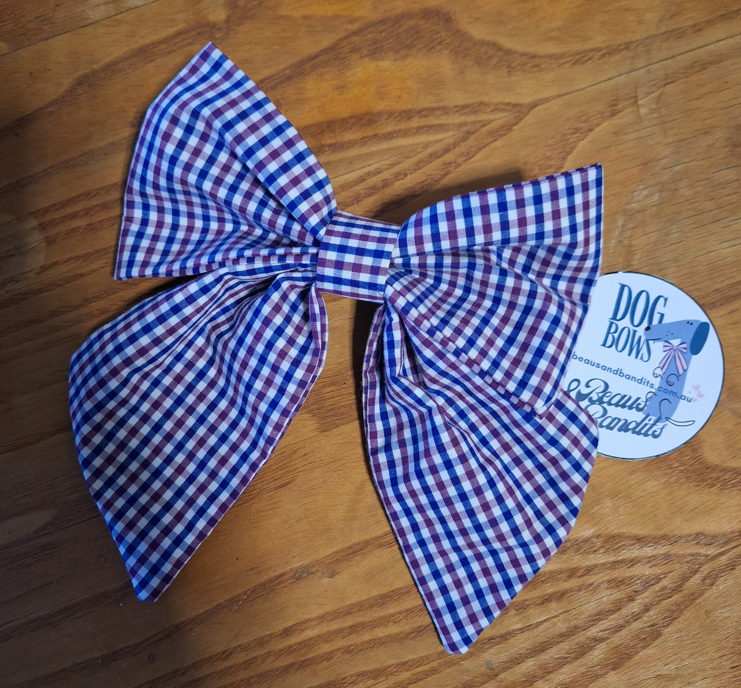 Strolling Check Sailor Bow