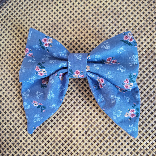 Periwinkle Floral Sailor Bow
