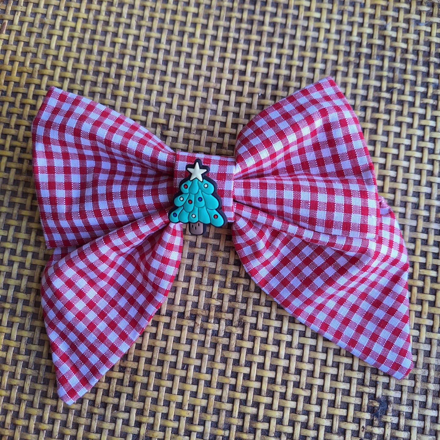 Christmas Tree Gingham Bow