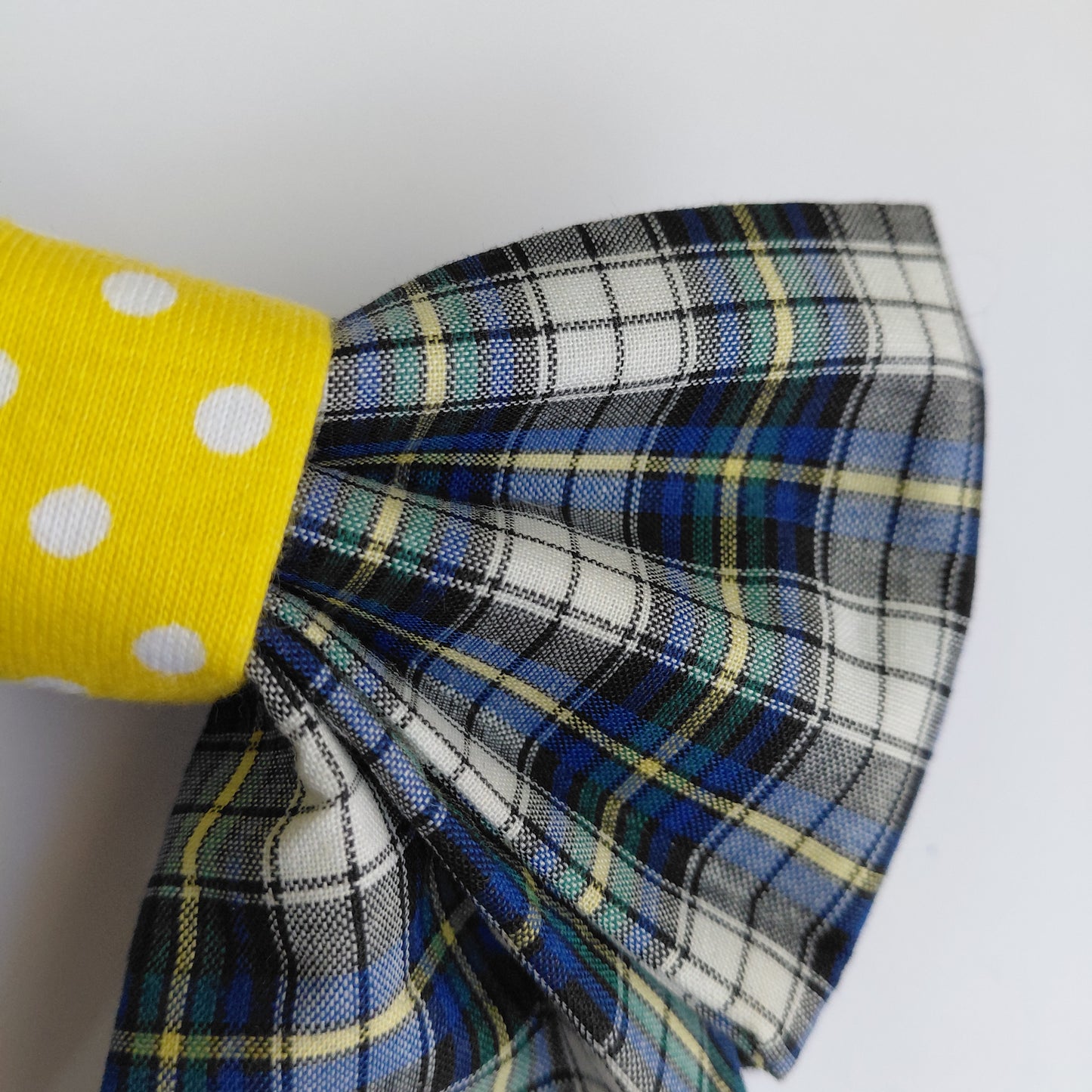 Blue Tartan and Sunshine Sailor Bow