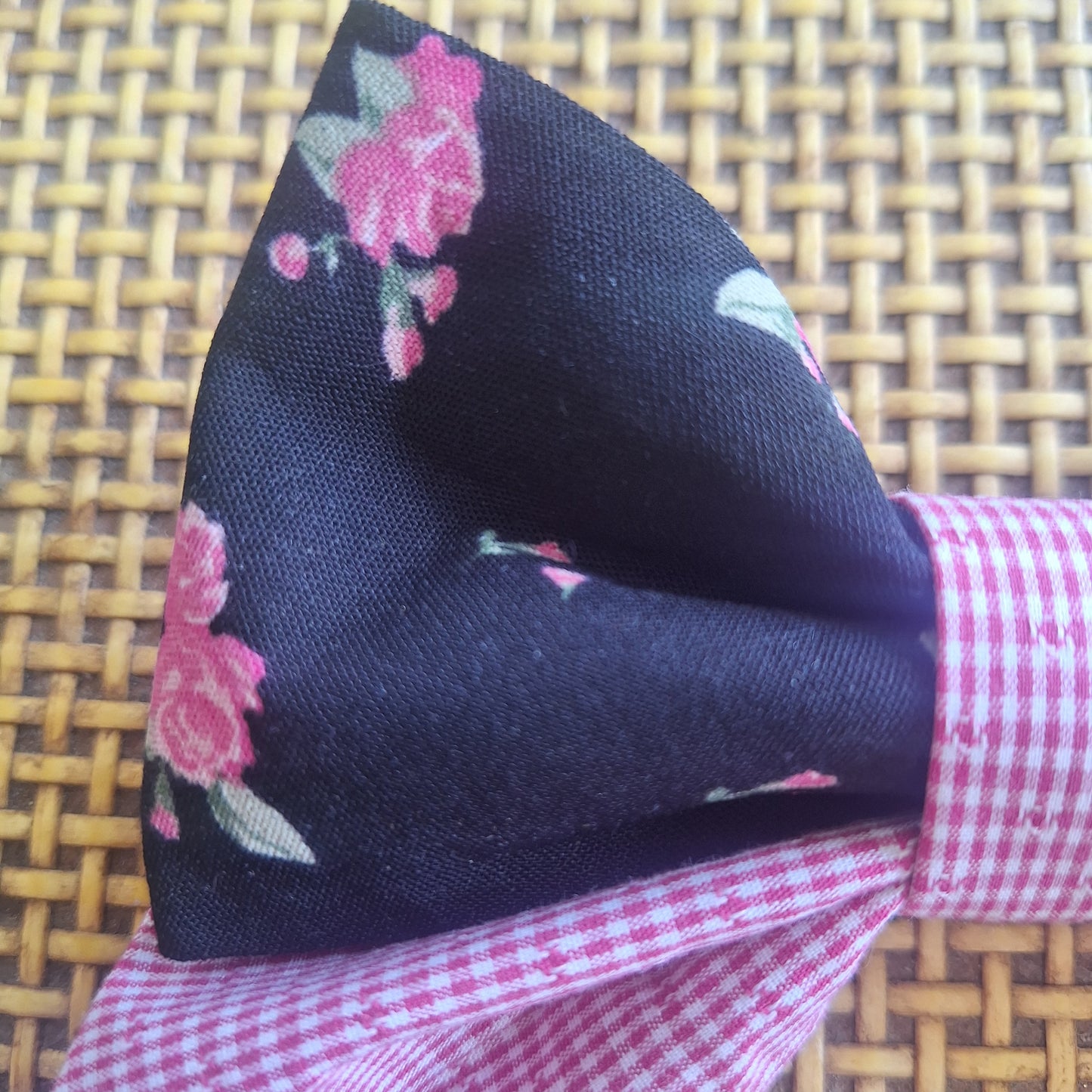Midnight Rose and Gingham Bow