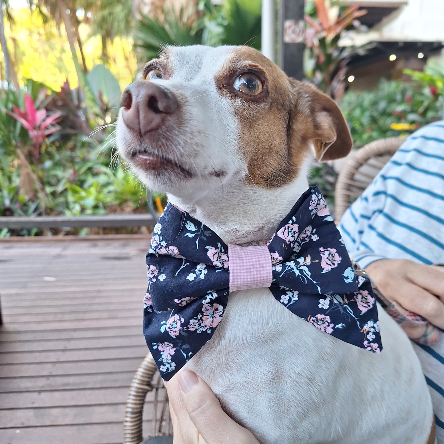 Blushing Blue Floral Sailor Bow